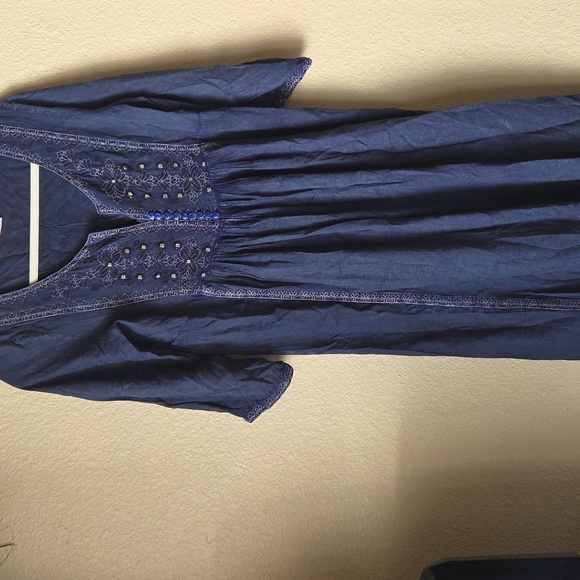 CIENNA Breese Blue Embroidered  Dress,SZ S. - Picture 6 of 7